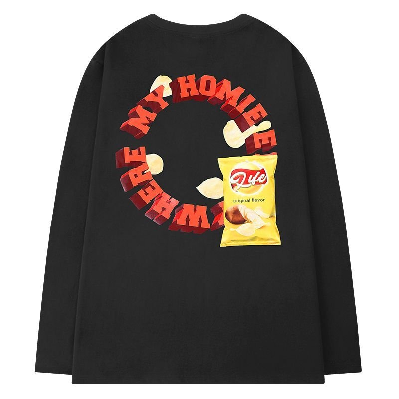 画像2: Circle Letter Logo & Potato Chips Sprint sweatshirt ユニセックス男女兼用 サークルレターロゴ&ポテトチップスプリントスウェットトレーナー Tシャツ (2)
