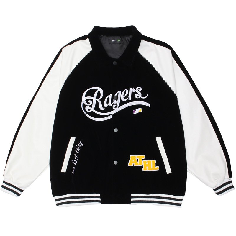 画像4: Loose gold velvet stitch  BASEBALL JACKET baseball uniform jacket blouson  ユニセックス 男女兼用ベルベットステッチジャケットスタジアムジャンパー スタジャン MA-1 ボンバー ジャケット ブルゾン (4)
