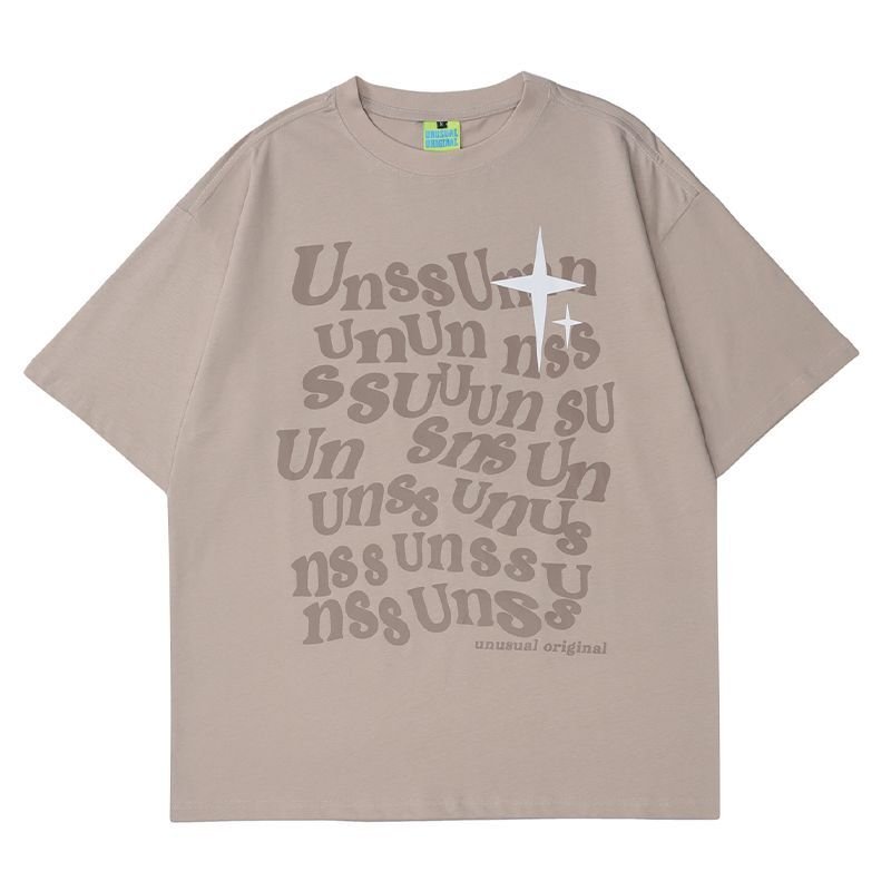 画像6: alphabet print short-sleeved T-shirt 男女兼用ヒップホップアルファベットプリント半袖 Tシャツ (6)