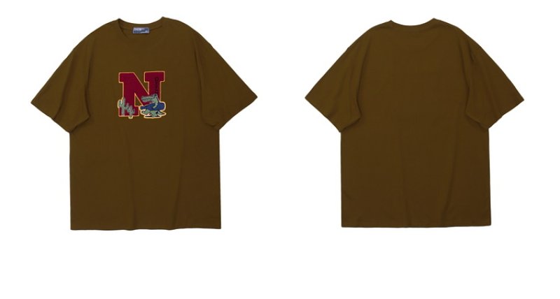 画像3: Cactus & crocodile emblem short-sleeved Print Tshirts  男女兼用カクタス&クロッコダイルエンブレム 半袖 Tシャツ (3)