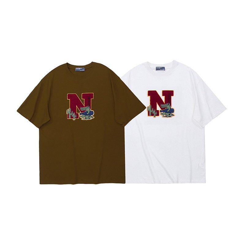 画像5: Cactus & crocodile emblem short-sleeved Print Tshirts  男女兼用カクタス&クロッコダイルエンブレム 半袖 Tシャツ (5)