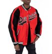 画像2: Men's Cotton Red Jacket BASEBALL JACKET baseball uniform jacket blouson  ユニセックス 男女兼用レッドコットンジャケットスタジアムジャンパー スタジャン MA-1 ボンバー ジャケット ブルゾン (2)