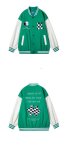 画像4: Jigsaw puzzle embroidery BASEBALL JACKET baseball uniform jacket blouson  ユニセックス 男女兼用ジグソーパズル刺繍コットンスタジアムジャンパー スタジャン MA-1 ボンバー ジャケット ブルゾン (4)