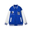 画像2: Jigsaw puzzle embroidery BASEBALL JACKET baseball uniform jacket blouson  ユニセックス 男女兼用ジグソーパズル刺繍コットンスタジアムジャンパー スタジャン MA-1 ボンバー ジャケット ブルゾン (2)