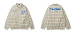 画像5: Paint check windbreakerBASEBALL JACKET baseball uniform jacket blouson  ユニセックス 男女兼用ペイントチェックウインドブレーカースタジアムジャンパー スタジャン MA-1 ボンバー ジャケット ブルゾン (5)