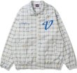 画像1: Paint check windbreakerBASEBALL JACKET baseball uniform jacket blouson  ユニセックス 男女兼用ペイントチェックウインドブレーカースタジアムジャンパー スタジャン MA-1 ボンバー ジャケット ブルゾン (1)