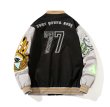 画像4: 77 number embroidery BASEBALL JACKET baseball uniform jacket blouson  ユニセックス 男女兼用77ナンバー刺繍コットンスタジアムジャンパー スタジャン MA-1 ボンバー ジャケット ブルゾン (4)