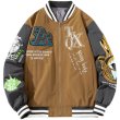 画像2: 77 number embroidery BASEBALL JACKET baseball uniform jacket blouson  ユニセックス 男女兼用77ナンバー刺繍コットンスタジアムジャンパー スタジャン MA-1 ボンバー ジャケット ブルゾン (2)