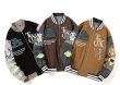 画像7: 77 number embroidery BASEBALL JACKET baseball uniform jacket blouson  ユニセックス 男女兼用77ナンバー刺繍コットンスタジアムジャンパー スタジャン MA-1 ボンバー ジャケット ブルゾン (7)