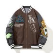 画像3: 77 number embroidery BASEBALL JACKET baseball uniform jacket blouson  ユニセックス 男女兼用77ナンバー刺繍コットンスタジアムジャンパー スタジャン MA-1 ボンバー ジャケット ブルゾン (3)