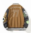 画像5: 77 number embroidery BASEBALL JACKET baseball uniform jacket blouson  ユニセックス 男女兼用77ナンバー刺繍コットンスタジアムジャンパー スタジャン MA-1 ボンバー ジャケット ブルゾン (5)