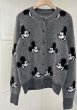 画像5: Women's Mickey Mouse crochet cardigan  ミッキーマウス編み込み長袖カーディガンセーター  (5)