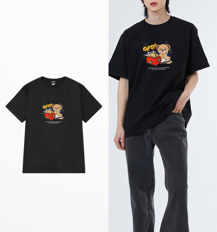 画像3: Toaster & Bear T-shirt  ユニセックス 男女兼用トースター&ベア熊プリント 半袖 Tシャツ (3)