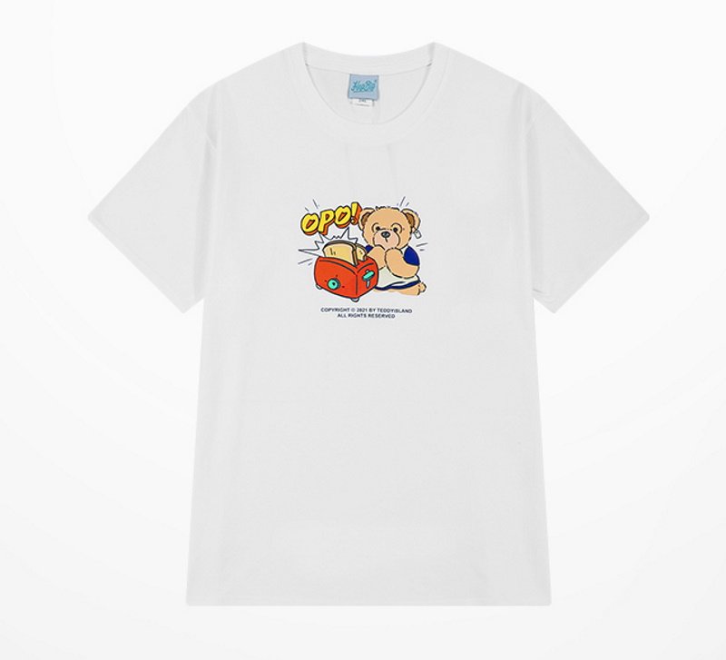 画像2: Toaster & Bear T-shirt  ユニセックス 男女兼用トースター&ベア熊プリント 半袖 Tシャツ (2)