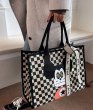 画像3: Dollar Mickey Canvas Tote Shoulder Bag　ユニセックス男女兼用ダラーミッキーダミエキャンバスエコトート ショルダーバッグ  (3)