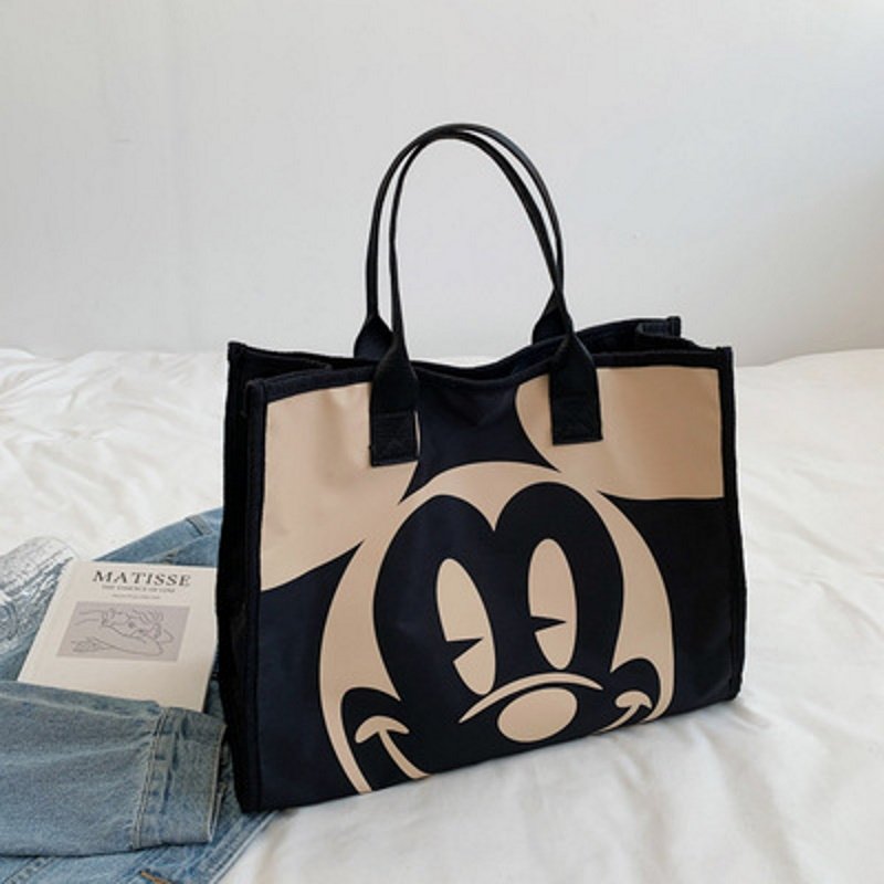 画像2: Mickey & Minnie & Donald Duck Canvas Tote Shoulder Bag ユニセックス男女兼用ミッキー&ミニー&ドナルドダックキャンバスエコトート ショルダーバッグ  (2)