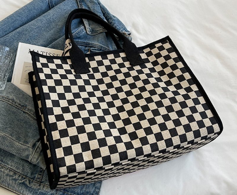 画像4: Dollar Mickey Canvas Tote Shoulder Bag ユニセックス男女兼用ダラーミッキーダミエキャンバスエコトート ショルダーバッグ  (4)