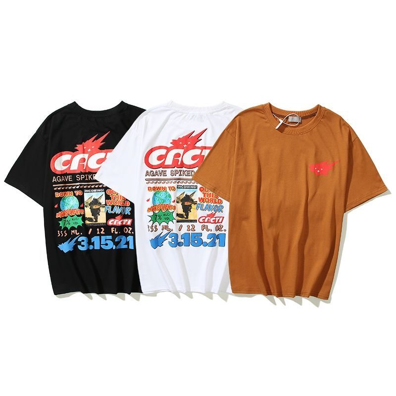 画像7: Travis Scott Cacti Down To Earth T-shirt  ユニセックス 男女兼用サボテンダウントゥアースプリント 半袖 Tシャツ (7)