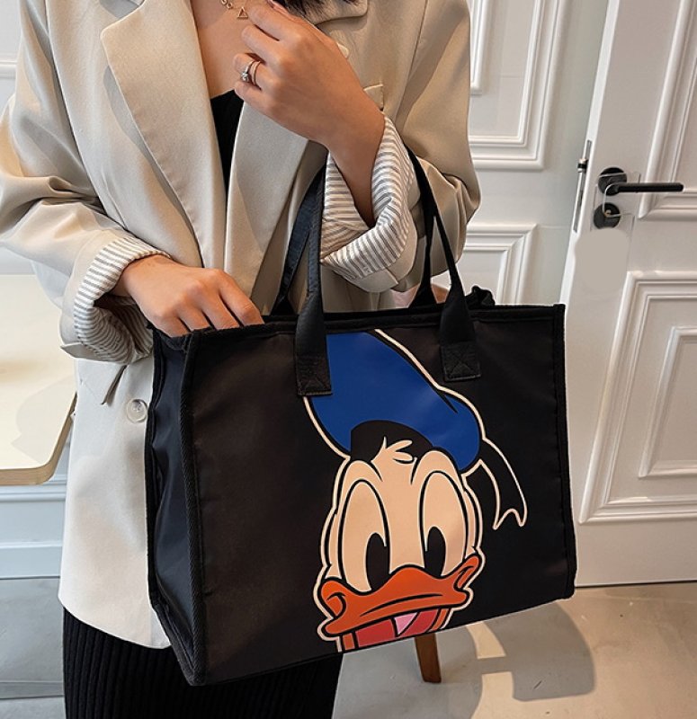 画像7: Mickey & Minnie & Donald Duck Canvas Tote Shoulder Bag ユニセックス男女兼用ミッキー&ミニー&ドナルドダックキャンバスエコトート ショルダーバッグ  (7)