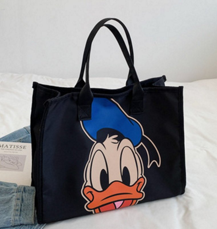画像3: Mickey & Minnie & Donald Duck Canvas Tote Shoulder Bag ユニセックス男女兼用ミッキー&ミニー&ドナルドダックキャンバスエコトート ショルダーバッグ  (3)