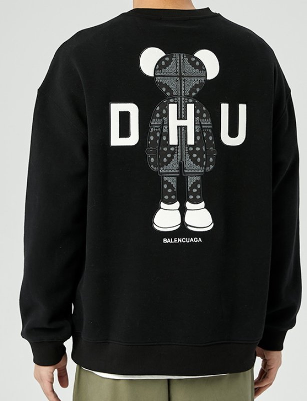 画像8:  men and women PaisleyKAWS DHU sweatshirt round neck Sweatshirt　ユニセックス男女兼用 DHUペイズリーカウズプリントスウェット パーカー トレーナー (8)