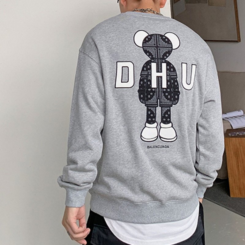 画像5:  men and women PaisleyKAWS DHU sweatshirt round neck Sweatshirt　ユニセックス男女兼用 DHUペイズリーカウズプリントスウェット パーカー トレーナー (5)