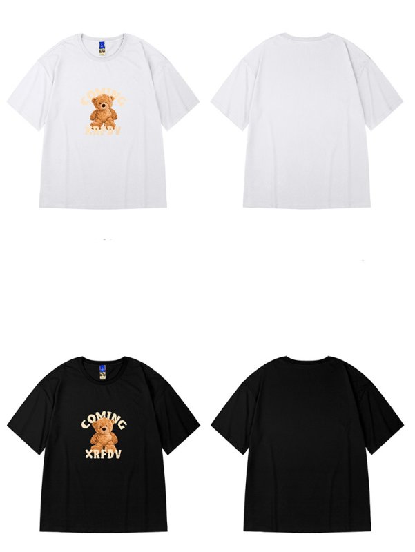 画像6: Bear print oversized T-shirt ユニセックス 男女兼用オーバーサイズベア熊プリント 半袖 Tシャツ (6)