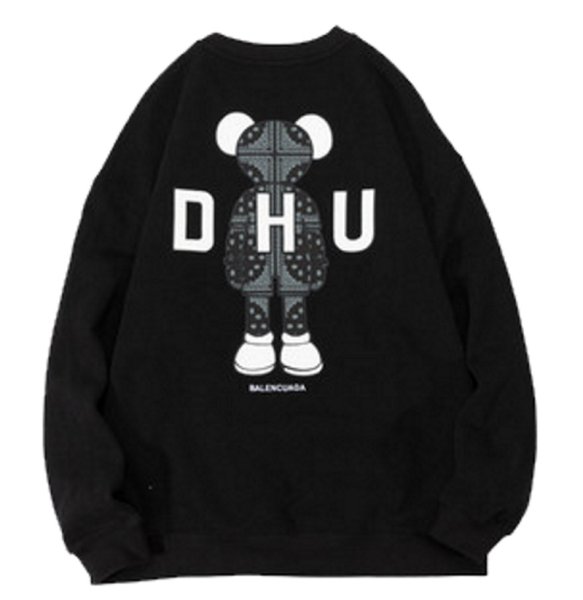 画像1:  men and women PaisleyKAWS DHU sweatshirt round neck Sweatshirt　ユニセックス男女兼用 DHUペイズリーカウズプリントスウェット パーカー トレーナー (1)