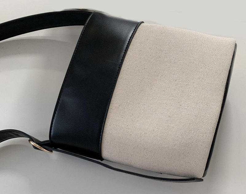 画像8: Splicing contrast color canvas woven bucket bag Tote Shoulder Bag スプライシングコントラストカラーキャンバス織りバケットバッグ (8)
