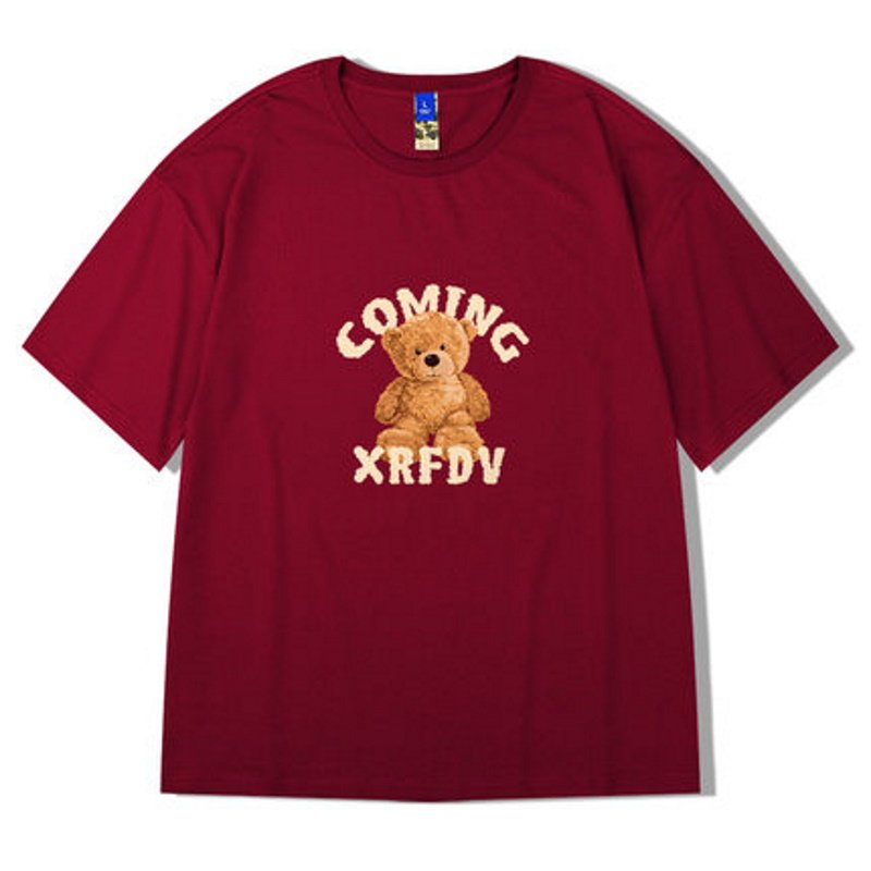 画像2: Bear print oversized T-shirt ユニセックス 男女兼用オーバーサイズベア熊プリント 半袖 Tシャツ (2)