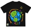 画像1: graffiti earth short-sleeved hand-painted T-shirt　ユニセックス 男女兼用グラフィティアースプリント 半袖 Tシャツ (1)