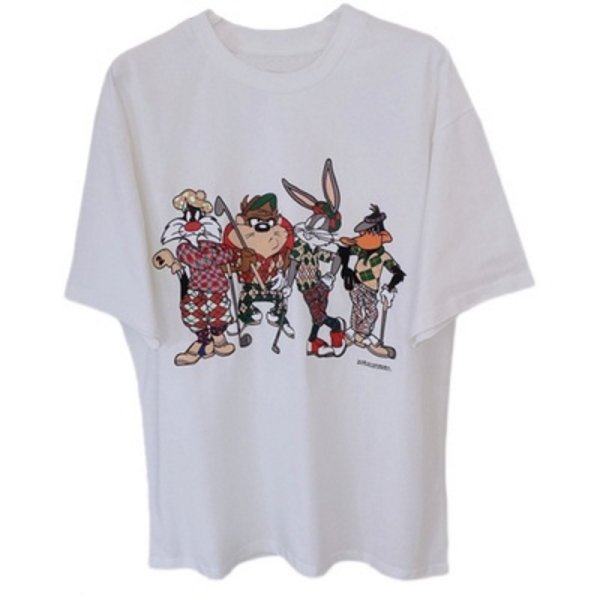 画像1: Bugs bunny character double-sided print oversized T-shirt　ユニセックス 男女兼用オーバーサイズバックスバニー キャラクターダブルサイドプリントプリント 半袖 Tシャツ (1)