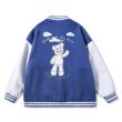 画像11: kaws bear BASEBALL JACKET baseball uniform jacket blouson  ユニセックス 男女兼用カウズベアプリントコットンスタジアムジャンパー スタジャン MA-1 ボンバー ジャケット ブルゾン (11)