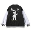 画像4: kaws bear BASEBALL JACKET baseball uniform jacket blouson  ユニセックス 男女兼用カウズベアプリントコットンスタジアムジャンパー スタジャン MA-1 ボンバー ジャケット ブルゾン (4)