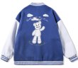 画像1: kaws bear BASEBALL JACKET baseball uniform jacket blouson  ユニセックス 男女兼用カウズベアプリントコットンスタジアムジャンパー スタジャン MA-1 ボンバー ジャケット ブルゾン (1)