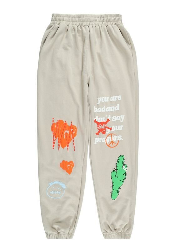 画像6: Unisex Treat Foam Letter Star Cactus Sweatpants trousers 　男女兼用ユニセックスレタースターサボテンスウェットパンツ (6)