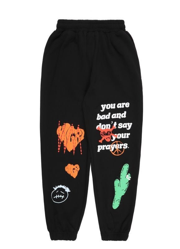 画像2: Unisex Treat Foam Letter Star Cactus Sweatpants trousers 　男女兼用ユニセックスレタースターサボテンスウェットパンツ (2)
