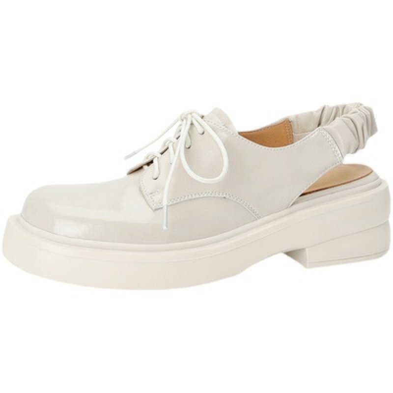 画像2: British style Baotou lace-up back band shoes sandals  レザーブリティッシュスタイルレースアップバックバンドシューズサンダルサンダル  スリッパ (2)