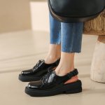 画像6: British style Baotou lace-up back band shoes sandals  レザーブリティッシュスタイルレースアップバックバンドシューズサンダルサンダル  スリッパ (6)