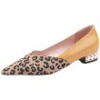 画像1: women's Leopard print pointed flat shoes with heel pearls　ヒールパール付きヒョウ柄ポインテッド フラットパンプス　バレーシューズ  (1)