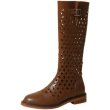 画像2: Leather hollow mesh women's boots 　本革レザーホローメッシュロングブーツ (2)