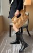 画像3: Leather hollow mesh women's boots 　本革レザーホローメッシュロングブーツ (3)