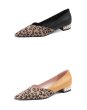 画像3: women's Leopard print pointed flat shoes with heel pearls　ヒールパール付きヒョウ柄ポインテッド フラットパンプス　バレーシューズ  (3)