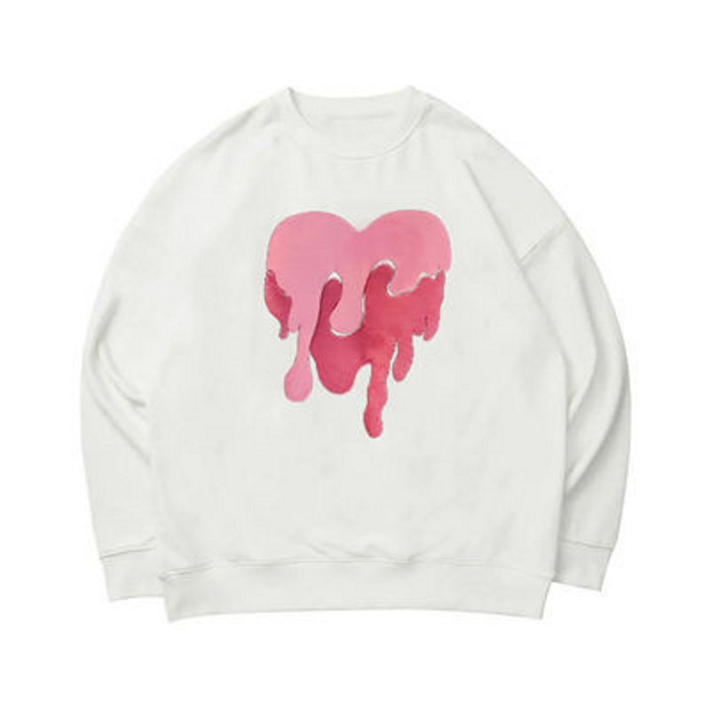 画像3:  Muddy heartprint round neck Sweatshirt ユニセックス男女兼用ドロドロハートスウェット トレーナー (3)