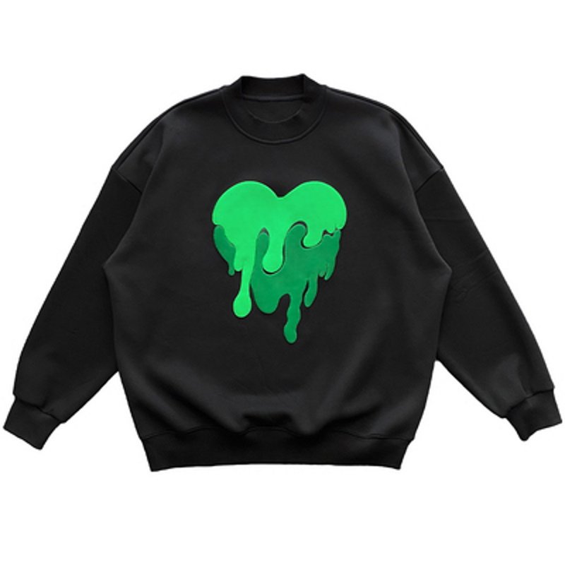 画像5:  Muddy heartprint round neck Sweatshirt ユニセックス男女兼用ドロドロハートスウェット トレーナー (5)