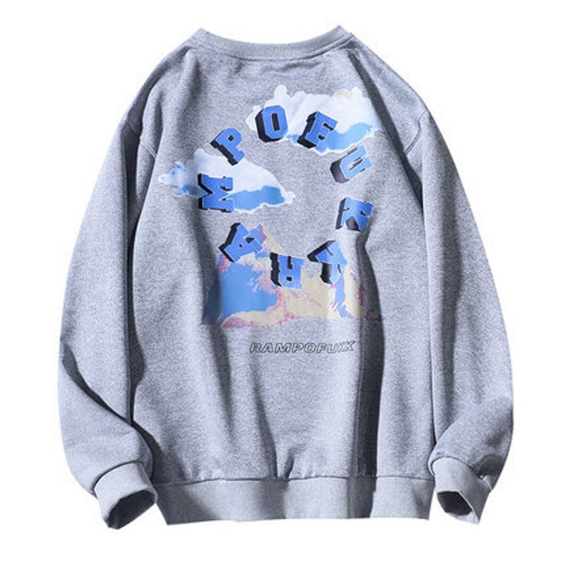 画像3: Circle logo & mountain Long Sleeve round neck Sweatshirt ユニセックス男女兼用サークルロゴ&マウンテンスウェット トレーナー (3)