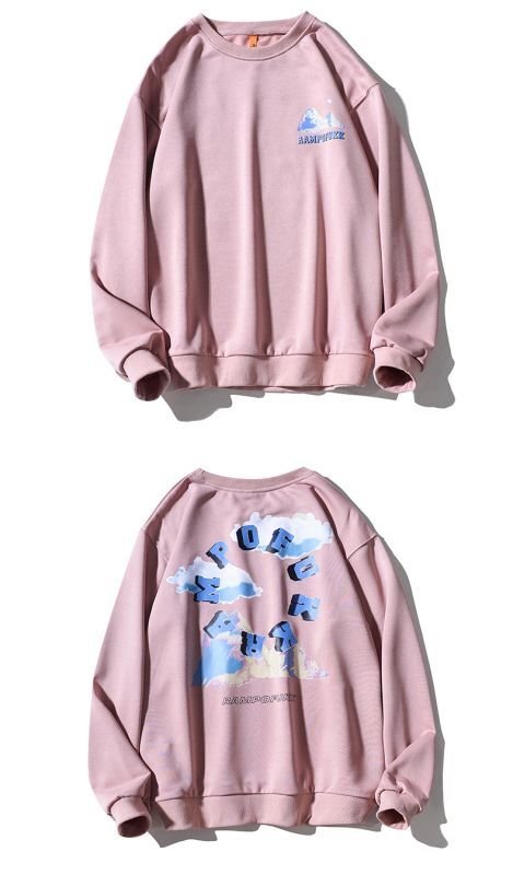 画像5: Circle logo & mountain Long Sleeve round neck Sweatshirt ユニセックス男女兼用サークルロゴ&マウンテンスウェット トレーナー (5)