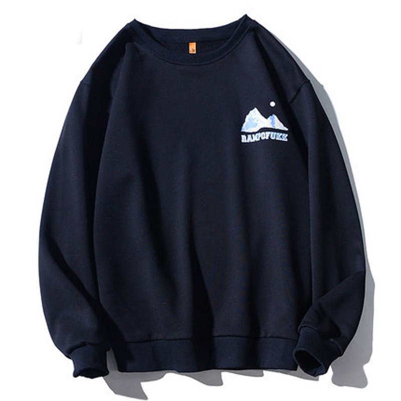 画像11: Circle logo & mountain Long Sleeve round neck Sweatshirt ユニセックス男女兼用サークルロゴ&マウンテンスウェット トレーナー (11)