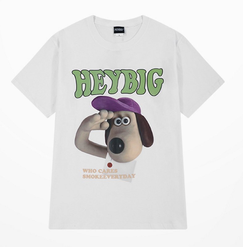 画像2: HEY BIG dog print T-shirt  ユニセックス 男女兼用HEY BIGドッグプリント 半袖 Tシャツ (2)