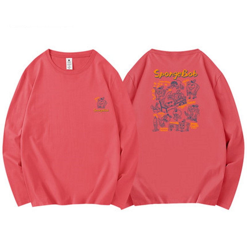 画像5: Sponge Bob Long Sleeve print T-shirt  ユニセックス 男女兼用スポンジボブプリント 長袖 Tシャツ (5)